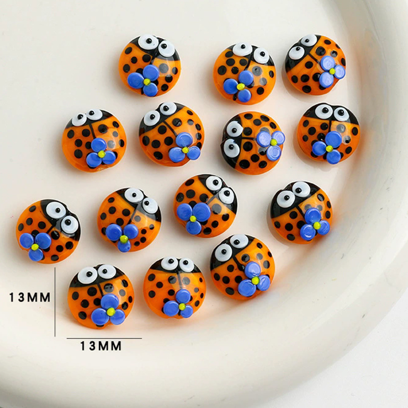 5pcs 13x13mm Cute Ladybug Glas - Snake Plant Ceramic ulasan dan harga