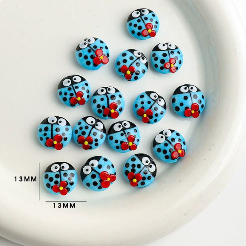 5pcs 13x13mm Cute Ladybug Glas - Snake Plant Ceramic ulasan dan harga