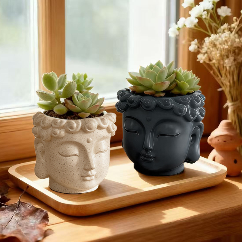 Zen Buddha Statue Resin Plante - Snake Plant Ceramic ulasan dan harga