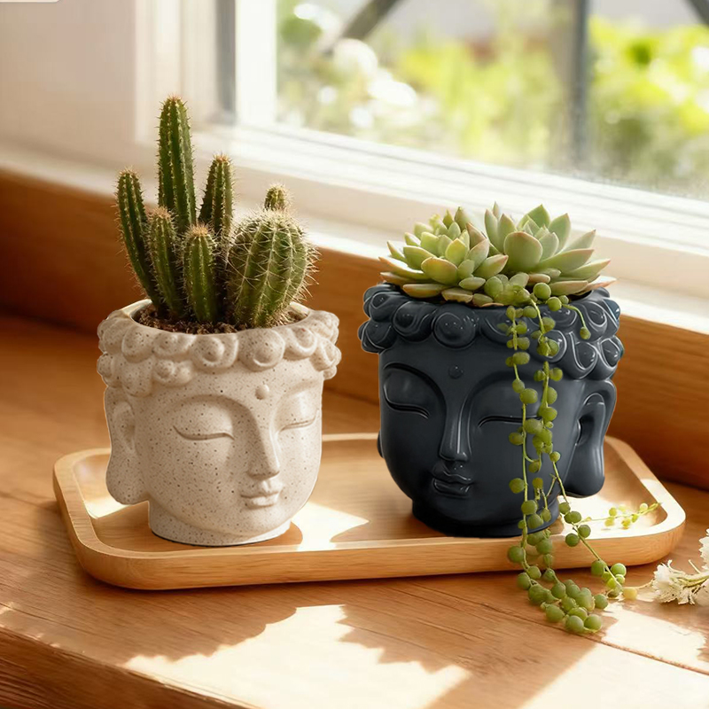 Zen Buddha Statue Resin Plante - Snake Plant Ceramic ulasan dan harga