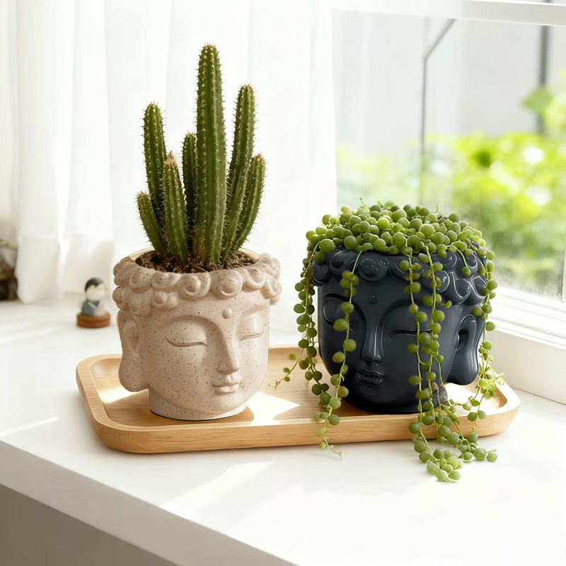 Zen Buddha Statue Resin Plante - Snake Plant Ceramic ulasan dan harga