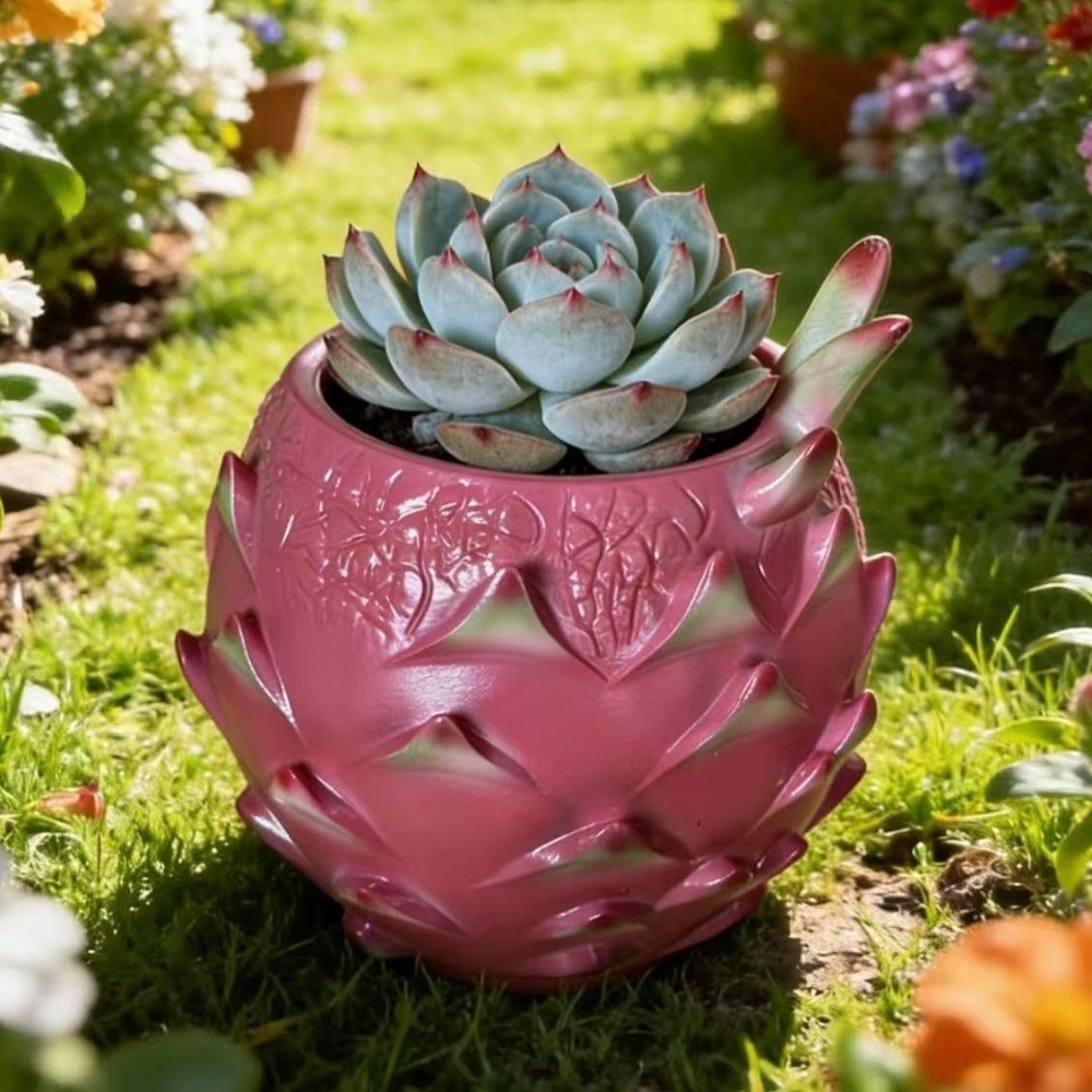 Creative Resin Dragon Fruit Pl - Snake Plant Ceramic ulasan dan harga
