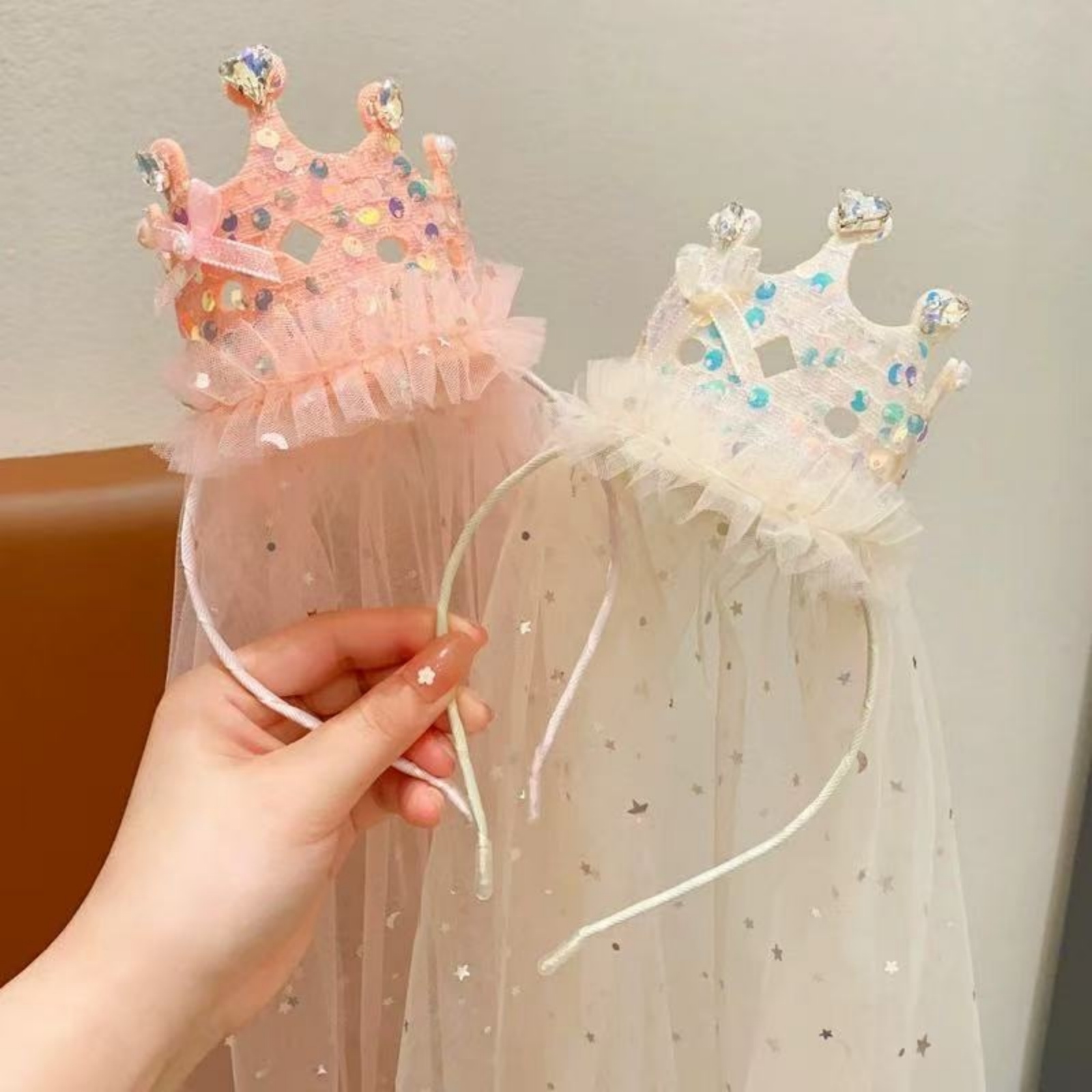 1PC Princess Crown Veil Headba - Philodendron Pink Princess ulasan dan harga